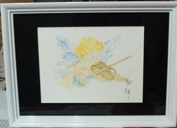PETIT ANGE MUSICIEN - Aquarelle